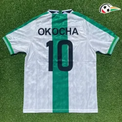 OKOCHA 10 Nigeria Equipacione Baratas Segundo Kit 1996 Retro Classicas Branco/Verde