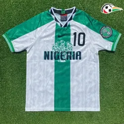 OKOCHA 10 Nigeria Equipacione Baratas Segundo Kit 1996 Retro Classicas Branco/Verde