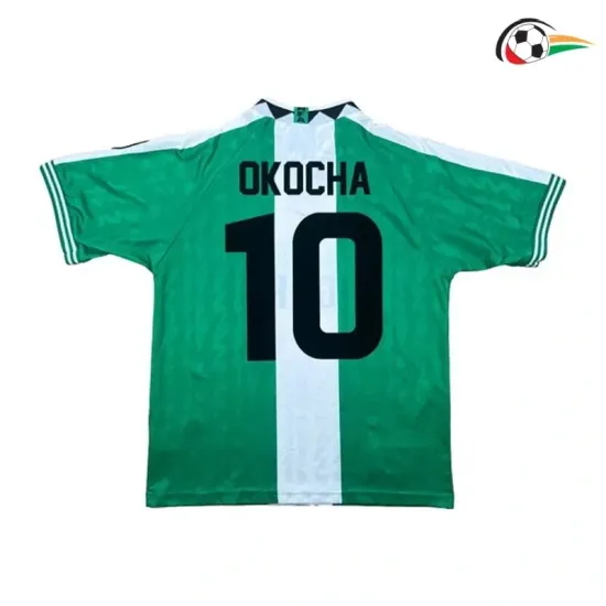 OKOCHA 10 Nigeria Camiseta Replicas Local 1996 Classicas Verde/Branco