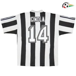 Camisa GINOLA 14 Newcastle United Qualidade AAA Home 1995/97 Vintage Preto/Branco