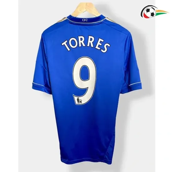 Camisa TORRES 9 Chelsea Futebol Local Primeiro Kit 2012/13 Vintage Azul