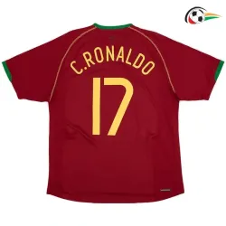 Equipacione C.RONALDO 17 Portugal Futebol Primeiro Kit 2006 Retro Classicas Vermelho