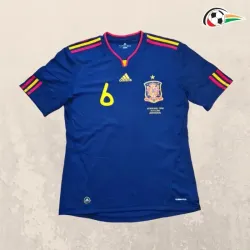 Camisa A.INIESTA 6 España Baratas Visitante Segundo Kit 2010 Vintage Azul
