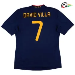 Camiseta DAVID VILLA 7 España Qualidade TAILANDESA Away 2010 Classicas Azul