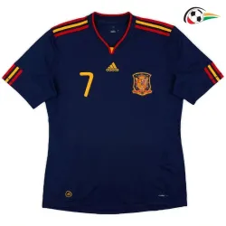 Camiseta DAVID VILLA 7 España Qualidade TAILANDESA Away 2010 Classicas Azul