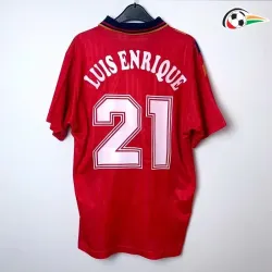 LUIS ENRIQUE 21 España Camiseta Qualidade Premium Local 1994 Classicas Vermelho
