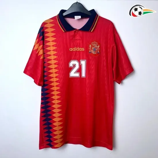 LUIS ENRIQUE 21 España Camiseta Qualidade Premium Local 1994 Classicas Vermelho LUIS ENRIQUE 21 España Camiseta Qualidade Premium Local 1994 Classicas Vermelho