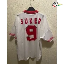 SUKER 9 Sevilla Camisa Qualidade AAA Primeiro Kit 1994/96 Vintage Branco/Vermelho