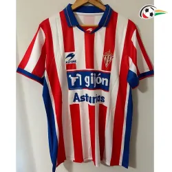 DAVID VILLA 9 Sporting de Gijón Camisola Qualidade Premium Home 2002/03 Retro Vermelho/Branco