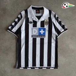 Del Piero 10 Juventus Camisola Replicas Local Primeiro Kit 1999/00 Retro Preto/Branco