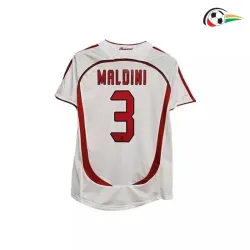 MALDINI 3 AC Milan Camisa Baratas Visitante 2006/07 Vintage Branco
