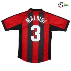 Camisola MALDINI 3 AC Milan Replicas Primeiro Kit 1998/99 Retro Vermelho/Preto