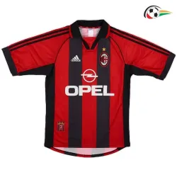 Camisola MALDINI 3 AC Milan Replicas Primeiro Kit 1998/99 Retro Vermelho/Preto