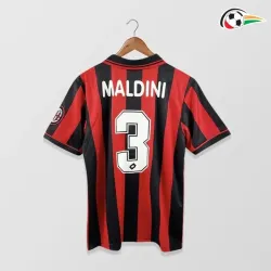 MALDINI 3 AC Milan Equipacione Futebol Home 1996/97 Retro Classicas Vermelho/Preto