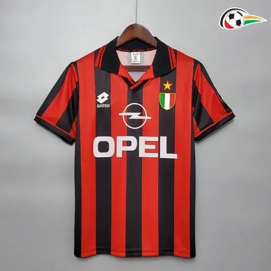 MALDINI 3 AC Milan Equipacione Futebol Home 1996/97 Retro Classicas Vermelho/Preto MALDINI 3 AC Milan Equipacione Futebol Home 1996/97 Retro Classicas Vermelho/Preto