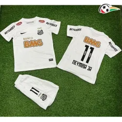 NEYMAR JR 11 Santos FC Camiseta Replicas Local 2011/12 Classicas Infantil Branco
