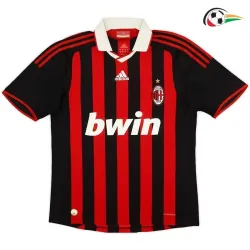 RONALDINHO 80 AC Milan Camisola Qualidade Premium Primeiro Kit 2009/10 Retro Vermelho/Preto