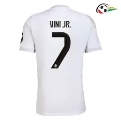 Camisa VINI JR. 7 Real Madrid Futebol Primeiro Kit 2025/26 Branco