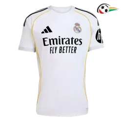 Camisa VINI JR. 7 Real Madrid Futebol Primeiro Kit 2025/26 Branco