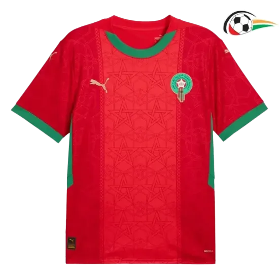 Camiseta Marruecos Qualidade Premium Local Primeiro Kit 2025 Vermelho Camiseta Marruecos Qualidade Premium Local Primeiro Kit 2025 Vermelho