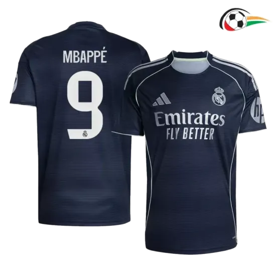Camiseta MBAPPÉ 9 Real Madrid Replicas Segundo Kit 2025/26 Azul Camiseta MBAPPÉ 9 Real Madrid Replicas Segundo Kit 2025/26 Azul