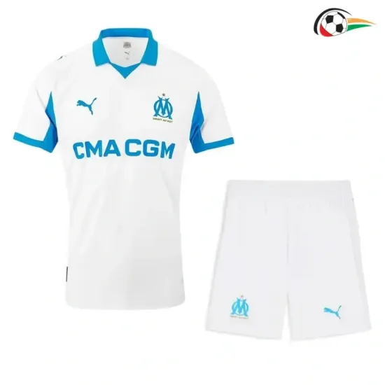 Camisola Olympique Marsella Qualidade TAILANDESA Primeiro Kit 2025/26 Infantil Branco Camisola Olympique Marsella Qualidade TAILANDESA Primeiro Kit 2025/26 Infantil Branco