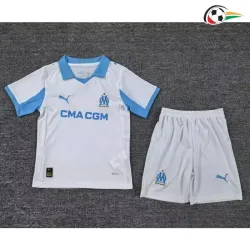 Camisola Olympique Marsella Qualidade TAILANDESA Primeiro Kit 2025/26 Infantil Branco