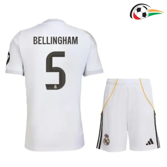 BELLINGHAM 5 Real Madrid Camisola Qualidade TAILANDESA Home 2025/26 Infantil Branco
