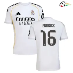 Camisola ENDRICK 16 Real Madrid Qualidade Premium Home Primeiro Kit 2025/26 Branco