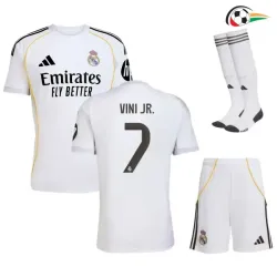 VINI JR. 7 Real Madrid Camisa Qualidade AAA Home Primeiro Kit 2025/26 Niños Branco