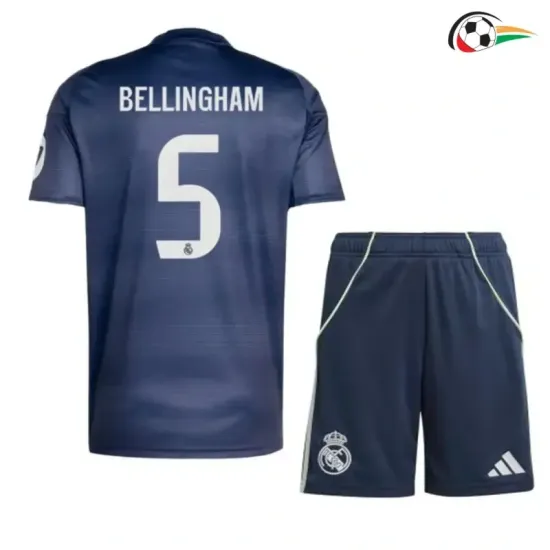 BELLINGHAM 5 Real Madrid Camiseta Replicas Away 2025/26 (Camisola + Calções) Azul Marino BELLINGHAM 5 Real Madrid Camiseta Replicas Away 2025/26 (Camisola + Calções) Azul Marino
