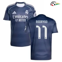 Camisa RODRYGO 11 Real Madrid Baratas Away Segundo Kit 2025/26 Azul Marino