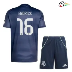 Camiseta ENDRICK 16 Real Madrid Qualidade Premium Away 2025/26 Niños Azul Marino