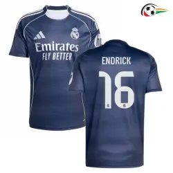 Camiseta ENDRICK 16 Real Madrid Qualidade TAILANDESA Visitante Segundo Kit 2025/26 Azul Marino