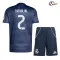 Equipacione CARVAJAL 2 Real Madrid Futebol Away Segundo Kit 2025/26 Infantil Azul Marino