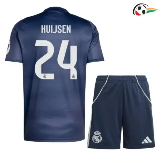 HUIJSEN 24 Real Madrid Camisola Qualidade Premium Away 2025/26 Infantil Azul Marino