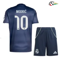 MODRIĆ 10 Real Madrid Equipacione Baratas Away Segundo Kit 2025/26 Niños Azul Marino