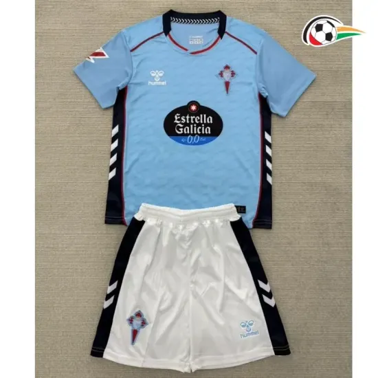 Celta De Vigo Equipacione Qualidade AAA Local 2025/26 Niños com Patch da La Liga Azul Celta De Vigo Equipacione Qualidade AAA Local 2025/26 Niños com Patch da La Liga Azul