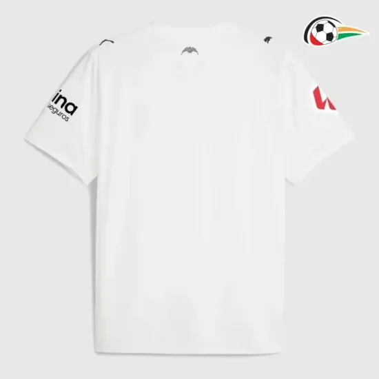 Valencia Camisola Replicas Home Primeiro Kit 2025/26 com Patch da La Liga Branco Valencia Camisola Replicas Home Primeiro Kit 2025/26 com Patch da La Liga Branco