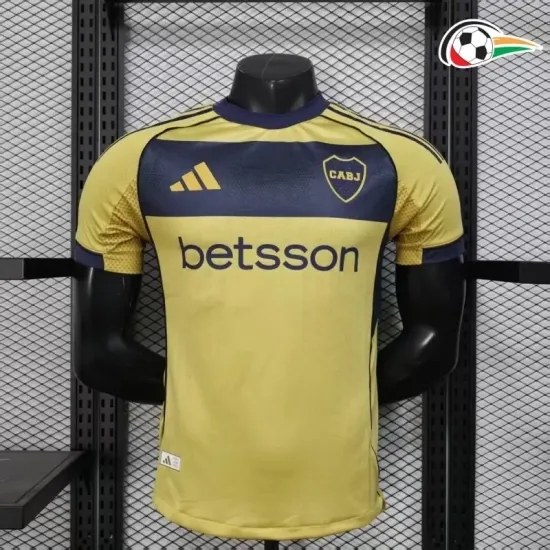Boca Juniors Camiseta Qualidade Premium Segundo Kit 2025/26 Versão Jogador Amarelo