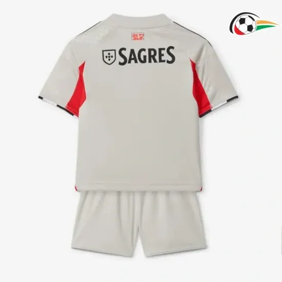 Camisola Benfica Qualidade Premium Visitante 2025/26 Infantil Bege Camisola Benfica Qualidade Premium Visitante 2025/26 Infantil Bege