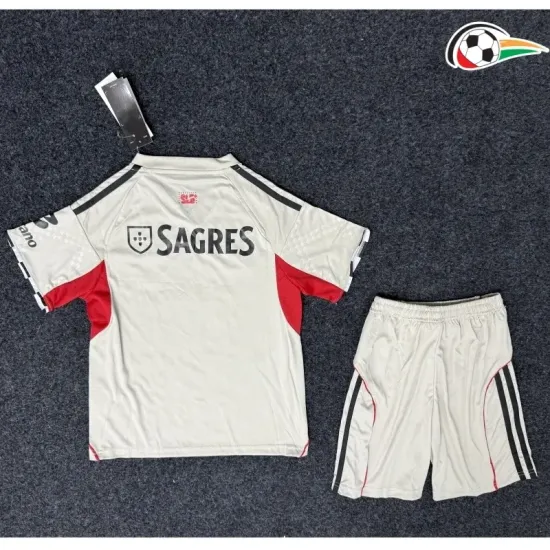 Camisola Benfica Qualidade Premium Visitante 2025/26 Infantil Bege Camisola Benfica Qualidade Premium Visitante 2025/26 Infantil Bege