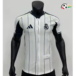 Equipacione Real Madrid Futebol Camisa de Beisebol 2025/26 Versão Jogador Branco