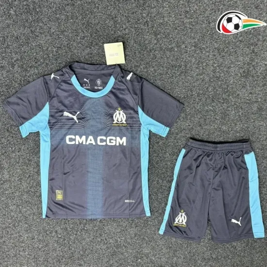 Equipacione Olympique Marsella Baratas Away 2025/26 (Camisola + Calções) Azul Marinho