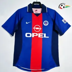 Camiseta PSG Qualidade Premium Primeiro Kit 2000/01 Vintage Azul/Vermelho