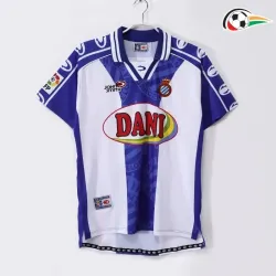 Camisa Espanyol Futebol Home Primeiro Kit 1999/00 Retro Azul/Branco