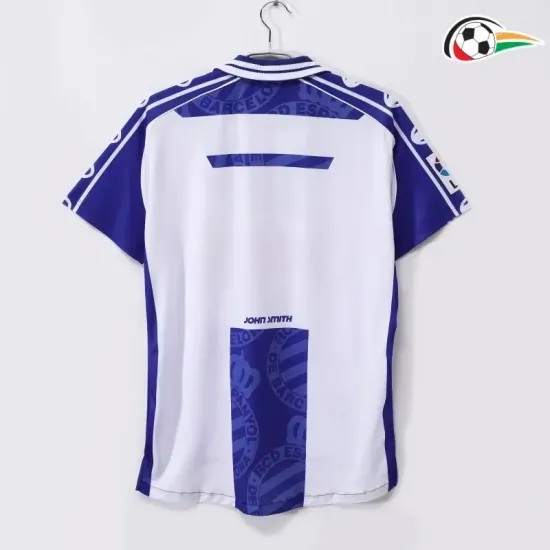 Camisa Espanyol Futebol Home Primeiro Kit 1999/00 Retro Azul/Branco Camisa Espanyol Futebol Home Primeiro Kit 1999/00 Retro Azul/Branco