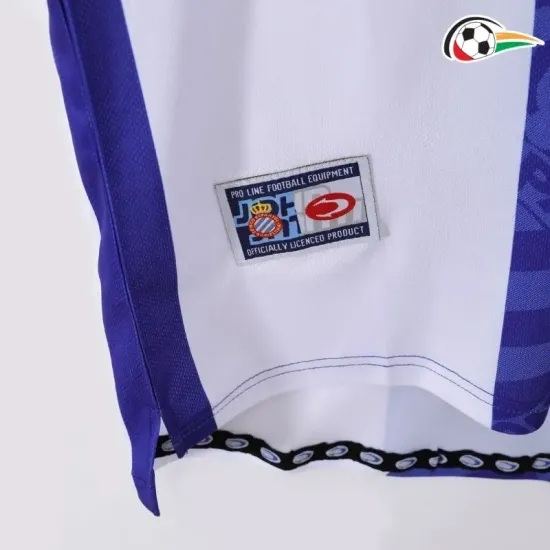 Camisa Espanyol Futebol Home Primeiro Kit 1999/00 Retro Azul/Branco Camisa Espanyol Futebol Home Primeiro Kit 1999/00 Retro Azul/Branco