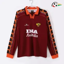 Equipacione AS Roma Baratas Local 1998/99 Classicas ML Vermelho