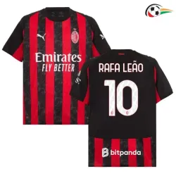 Camisola RAFA LEÃO 10 AC Milan Qualidade TAILANDESA Home 2025/26 Vermelho/Preto
